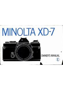 Minolta XD 7 manual. Camera Instructions.